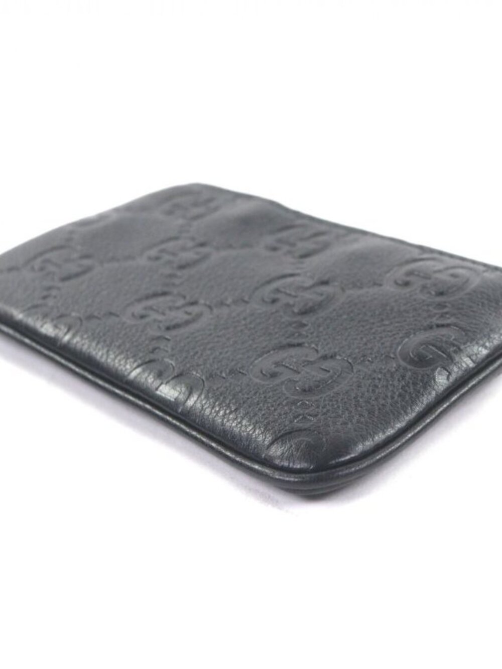 Gucci Leather GG Emblem Key Pouch Coin Case Black Gold Box Stora - Picture 4 of 9
